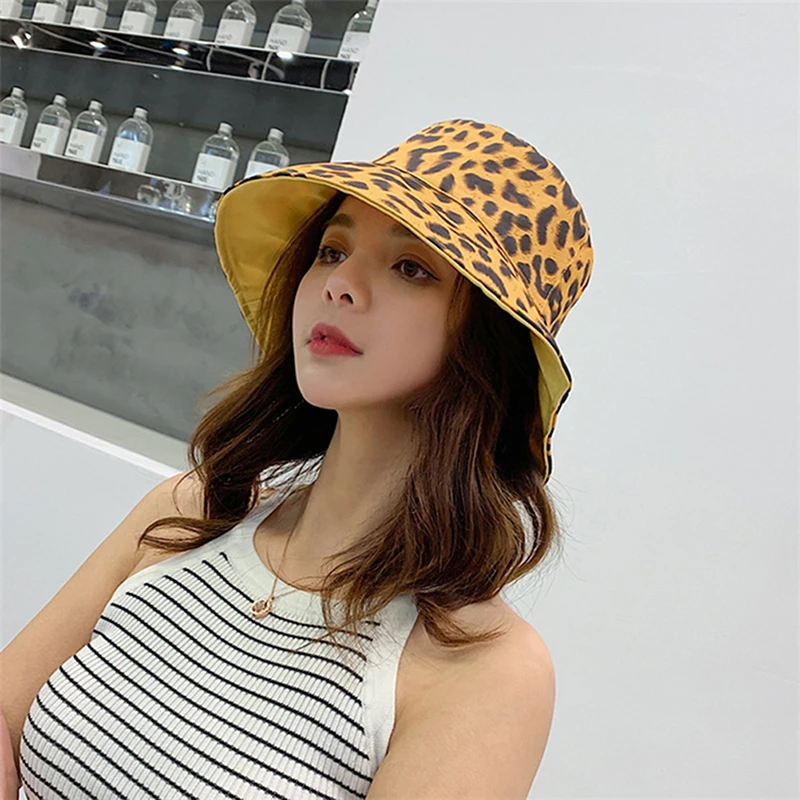 New Fashion Women Bucket Hat Girls Visor Leopard Double-sided Fisherman Hat
New Fashion Women Bucket Hat Girls Visor Leopard Double-sided Fisherman Hat
