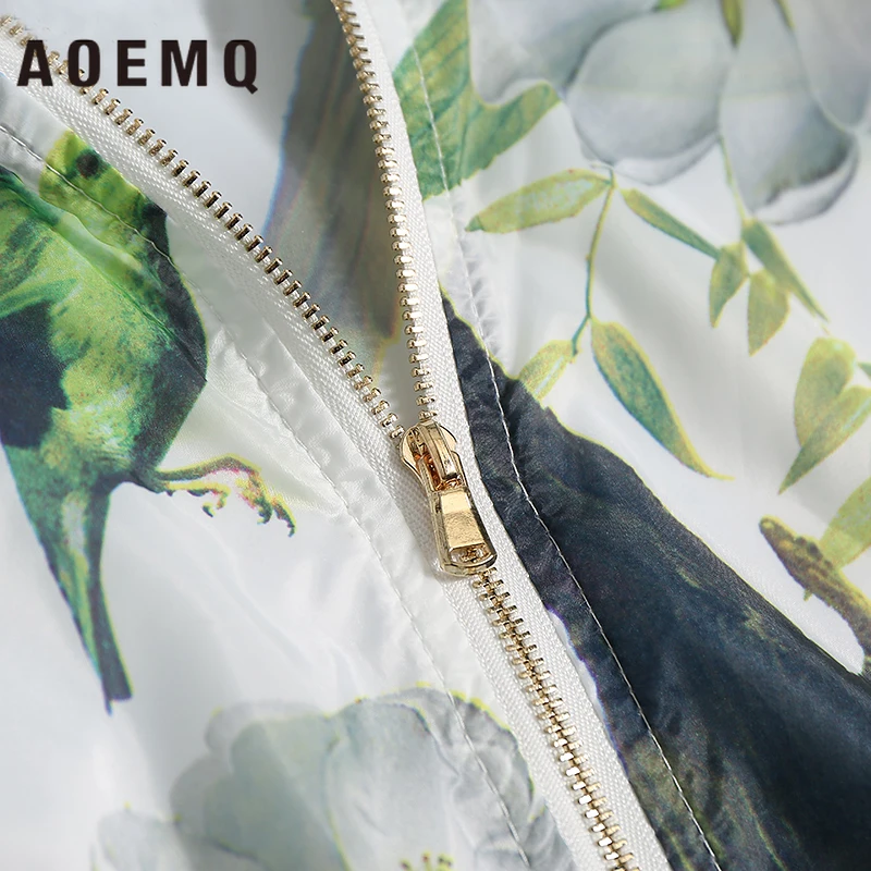 AOEMQ модная куртка китайская винтажная краска пальто с капюшоном молния свободный