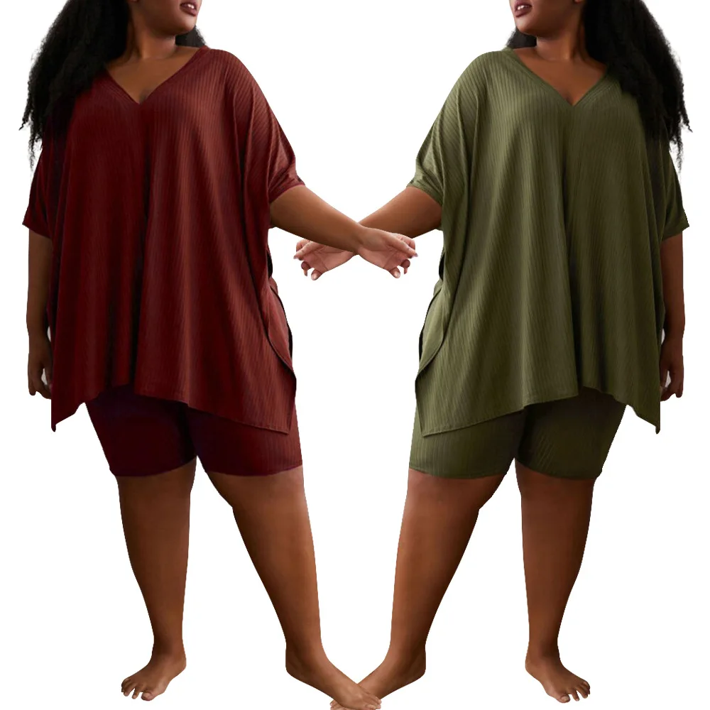 Cy1486 Europe and the United States fashion leisure loose size summer short sleeve pants two sets of women's spot wholesale
Cy1486 Europe and the United States fashion leisure loose size summer short sleeve pants two sets of women's spot wholesale