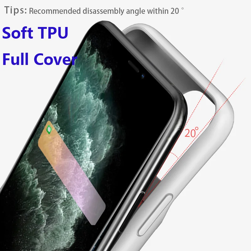 New2021 Mobile Phone Battery Charger Case For iPhone 11 pro Max Portable Charger Phone Cover Case 6000mAh Backup Battery
New2021 Mobile Phone Battery Charger Case For iPhone 11 pro Max Portable Charger Phone Cover Case 6000mAh Backup Battery