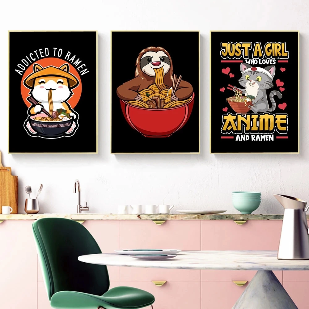 Japanese Ramen Canvas Painting Cute Cat Dog Pictures Food Wall Art Animal HD Prints Posters Modular For Living Room Home Decor
Japanese Ramen Canvas Painting Cute Cat Dog Pictures Food Wall Art Animal HD Prints Posters Modular For Living Room Home Decor