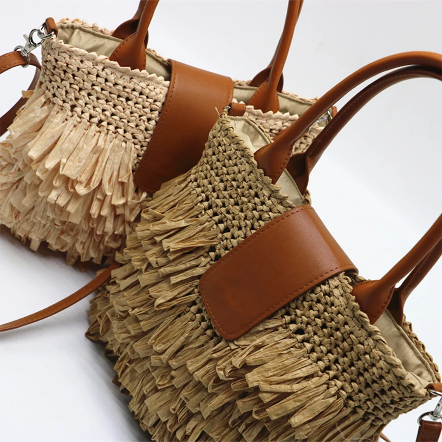 Bohemian Tassel Straw Bags Design Rattan Women Handbags Wicker Shoulder Crossbody Bag Summer Beach Women's Bag Tote Purses 2021
Bohemian Tassel Straw Bags Design Rattan Women Handbags Wicker Shoulder Crossbody Bag Summer Beach Women's Bag Tote Purses 2021