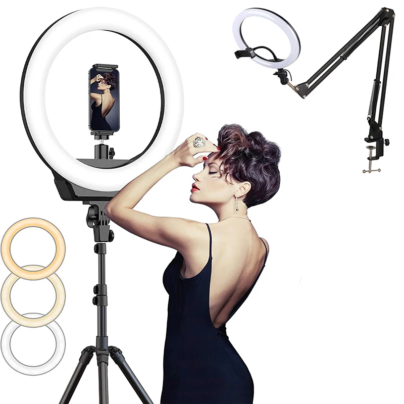 Selfie Ring Fill Light Photography Led Rim Of Lamp With Mobile Holder Support Tripod Stand Ringlight For Live Video Streaming
Selfie Ring Fill Light Photography Led Rim Of Lamp With Mobile Holder Support Tripod Stand Ringlight For Live Video Streaming