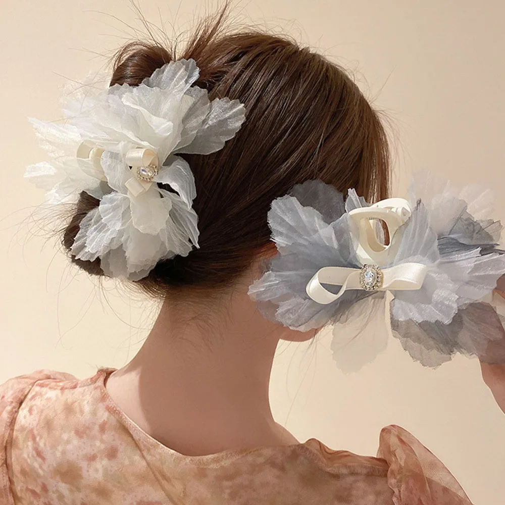 New Elegant Bow Mesh Hair Claws Crab Hair Clips Girls Solid Color Yarn Ribbon Bow Crystal Ponytail Holder Hair Accessories
New Elegant Bow Mesh Hair Claws Crab Hair Clips Girls Solid Color Yarn Ribbon Bow Crystal Ponytail Holder Hair Accessories