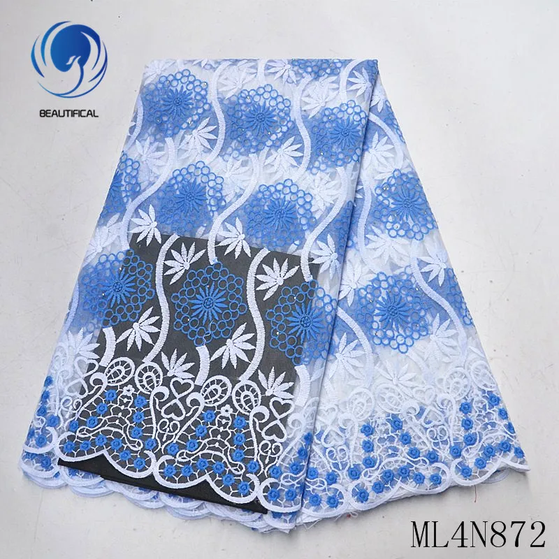 Beautifical african lace fabrics Latest design blue mix white embroidery tulle lace fabric 5yards nigerian lace fabric ML4N872
Beautifical african lace fabrics Latest design blue mix white embroidery tulle lace fabric 5yards nigerian lace fabric ML4N872