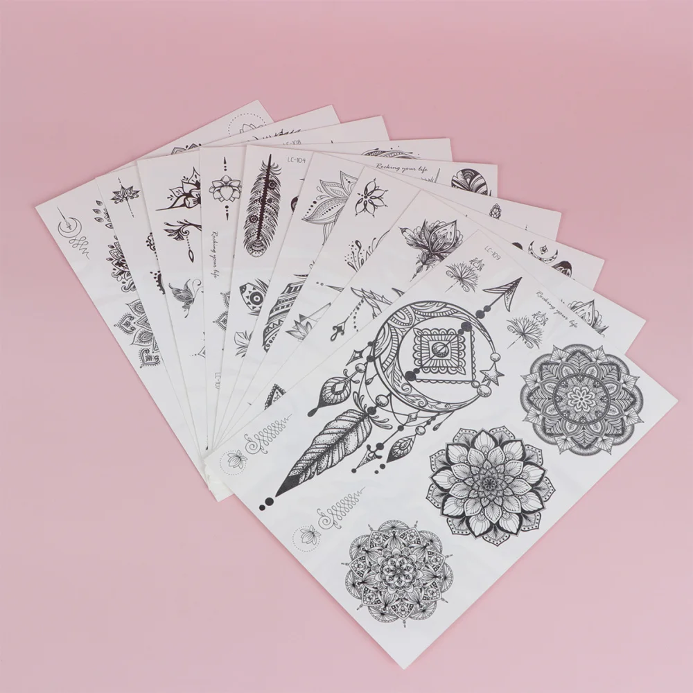 9Sheets Vintage Black Temporary Body Stickers Disposable Mandala Flower Stickers
9Sheets Vintage Black Temporary Body Stickers Disposable Mandala Flower Stickers