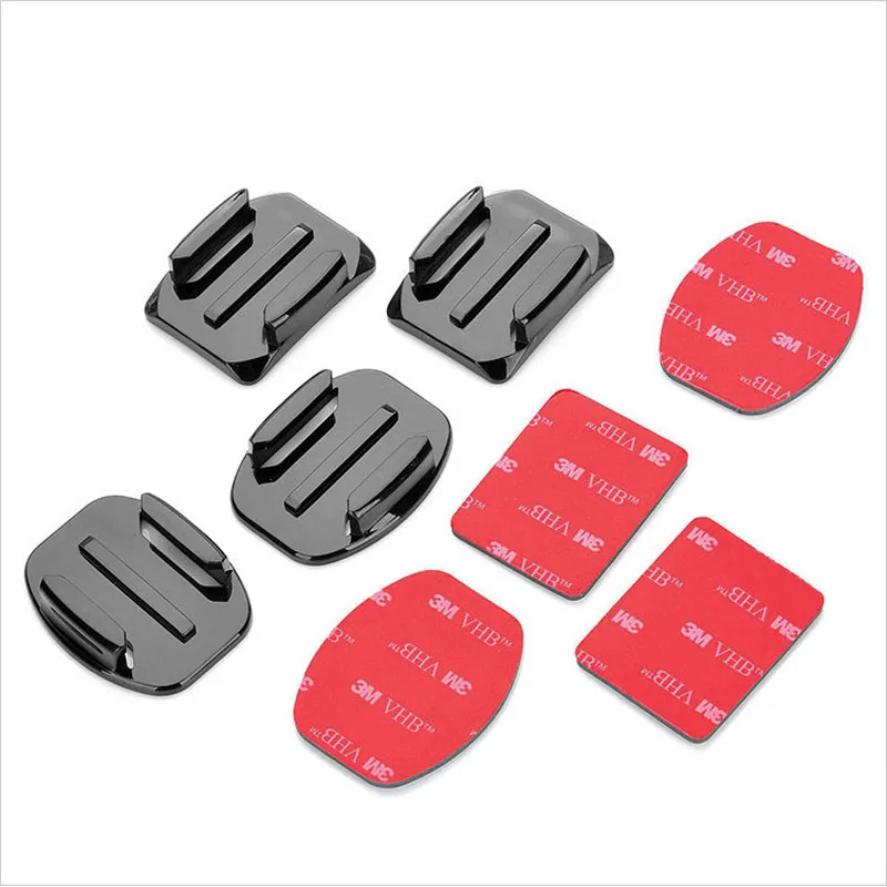 

Flat Curved Surface Car Helmet Mount Stand+Adhesive pad Sticker kit for GoPro Hero 5 4 3 2 Xiaomi Yi SJ4000 SJ5000 Action Camera
