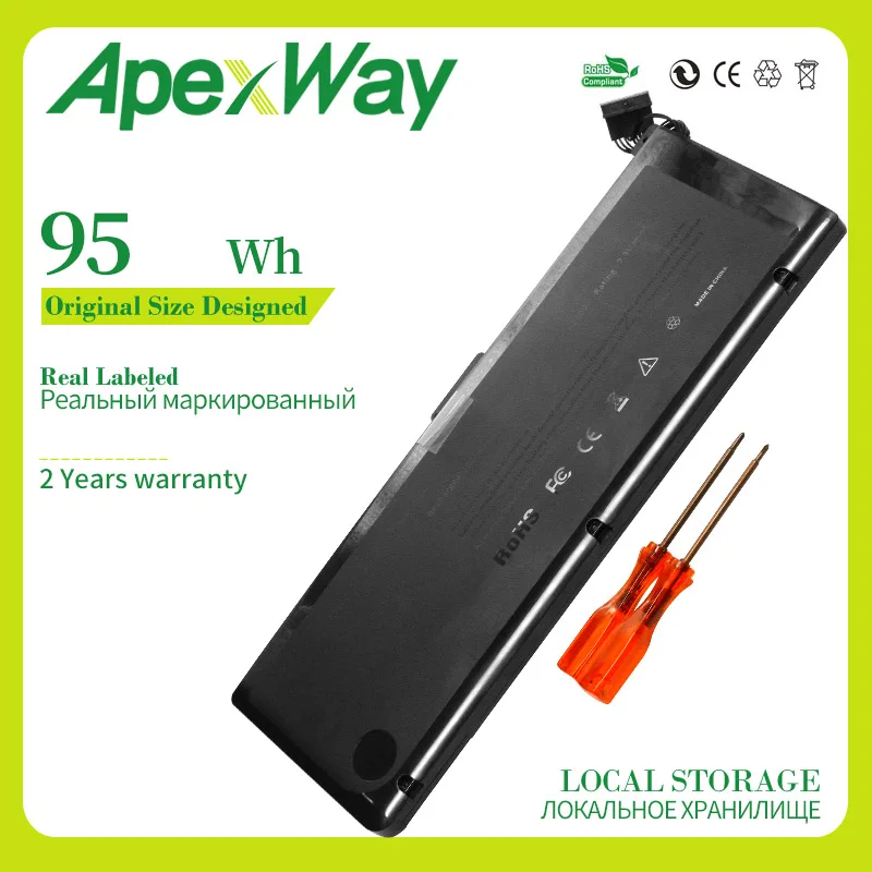 Фото Apexway 95 Втч Аккумулятор для ноутбука Apple MacBook Pro 17 дюймов A1309 A1297 ранняя 2009 Mid-2009 Mid-2010