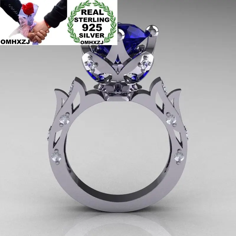 OMHXZJ Wholesale European Fashion Woman Man Party Wedding Gift Silver Round Blue AAA Zircon 925 Sterling Silver Ring RR59
OMHXZJ Wholesale European Fashion Woman Man Party Wedding Gift Silver Round Blue AAA Zircon 925 Sterling Silver Ring RR59