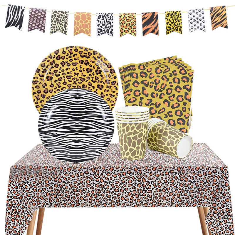 Woodland Leopard Zebra Disposable Tableware Plate Napkins Happy Birthday Party Decor Kids Jungle Safari Birthday Party Suppliy
Woodland Leopard Zebra Disposable Tableware Plate Napkins Happy Birthday Party Decor Kids Jungle Safari Birthday Party Suppliy