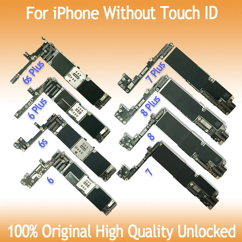 Материнская плата для iPhone 6 plus 6s 7 8 8plus 16 ГБ 32 64 128 оригинальная б/у без Touch ID |