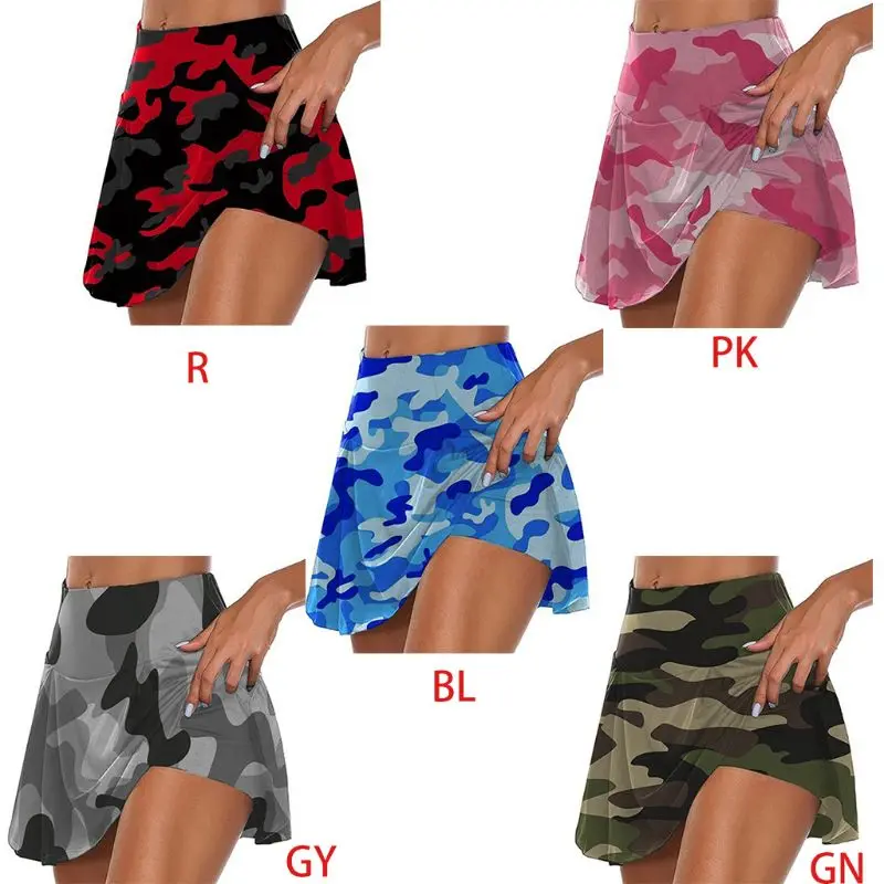 Women High Waist 2-In-1 Sport Skorts Camouflage Pleated Golf Skirts with Shorts X7YA 
Women High Waist 2-In-1 Sport Skorts Camouflage Pleated Golf Skirts with Shorts X7YA
