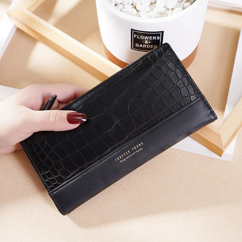 Female New Korean Version Crocodile Pattern Long Wallet Ladies Color Matching Multi-card Pocket Thin Leather Fashion Women Purse
Female New Korean Version Crocodile Pattern Long Wallet Ladies Color Matching Multi-card Pocket Thin Leather Fashion Women Purse