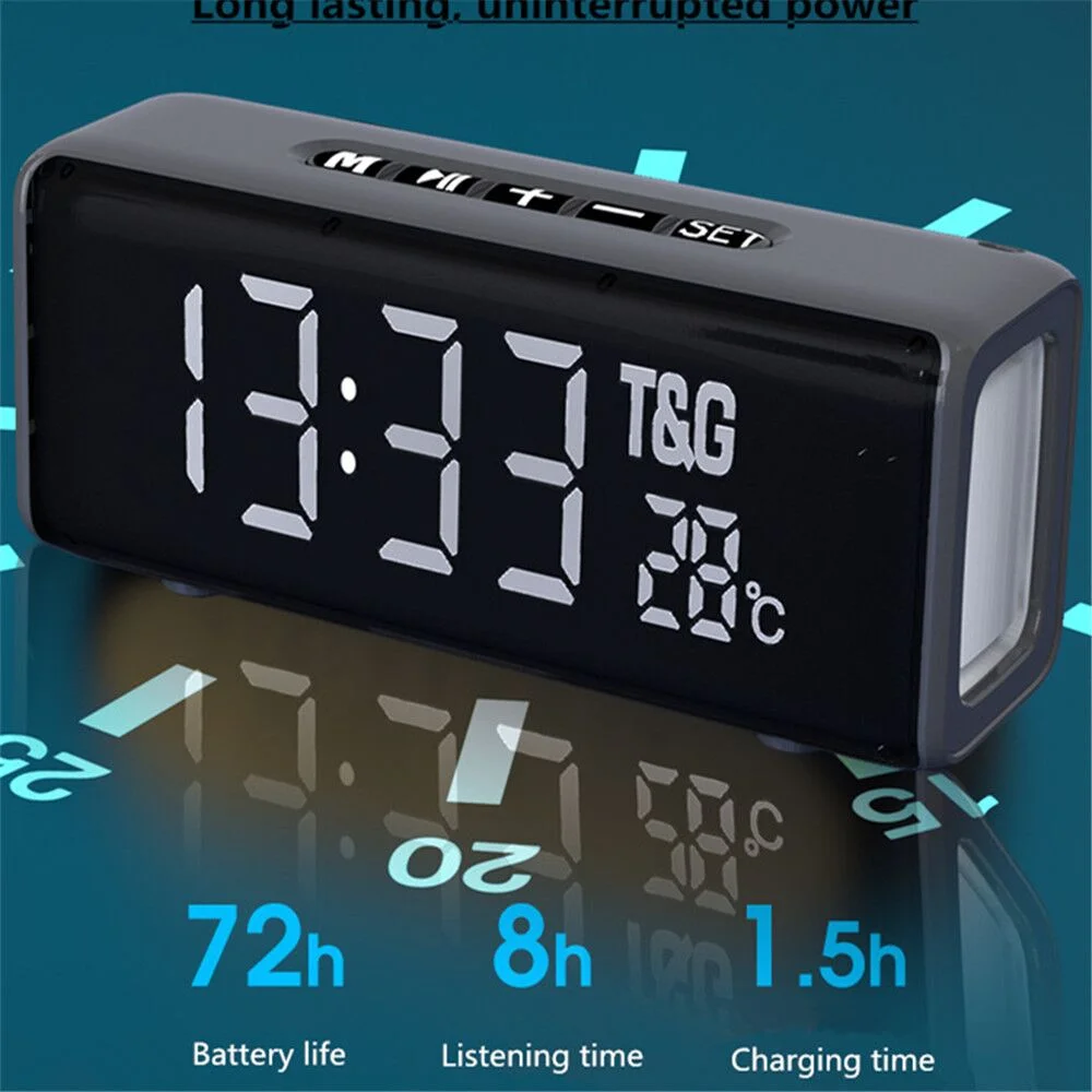 Bluetooth-Колонка со светодиодсветодиодный будильником, FM-радио, TF музыкальный Бумбокс, сабвуфер, динамик для Мобильный телефон компьютера
Bluetooth-Колонка со светодиодсветодиодный будильником, FM-радио, TF музыкальный Бумбокс, сабвуфер, динамик для Мобильный телефон компьютера