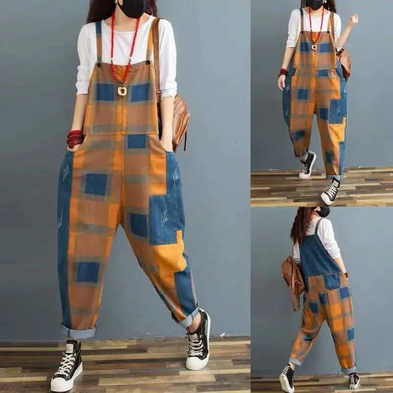 Real picture of fat mm2021 spring and summer Plaid jeans suspenders women's Korean loose 9-point baggy pants show thin one-piece
Real picture of fat mm2021 spring and summer Plaid jeans suspenders women's Korean loose 9-point baggy pants show thin one-piece