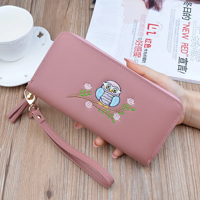 Fashion Catroon Owl Embroidery Long Wristband Wallet Pu Leather Zipper Purse Women Ladies Clutch Card Holder Phone Bags BB76
Fashion Catroon Owl Embroidery Long Wristband Wallet Pu Leather Zipper Purse Women Ladies Clutch Card Holder Phone Bags BB76