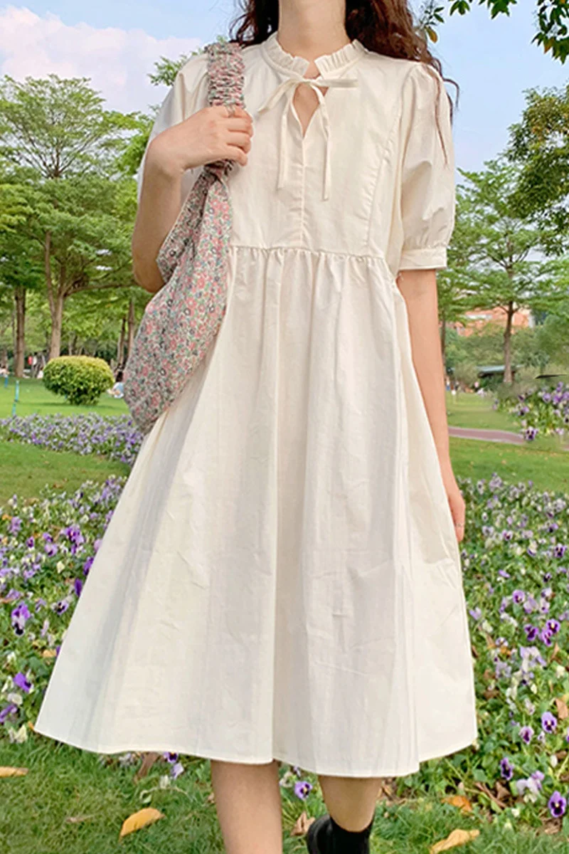 Sweet Girls Spring Summer Loose Dresses Women Fashion Stand Collar Fungus Side Patchwork Bandage High Waist Midi Dress Feminina
Sweet Girls Spring Summer Loose Dresses Women Fashion Stand Collar Fungus Side Patchwork Bandage High Waist Midi Dress Feminina