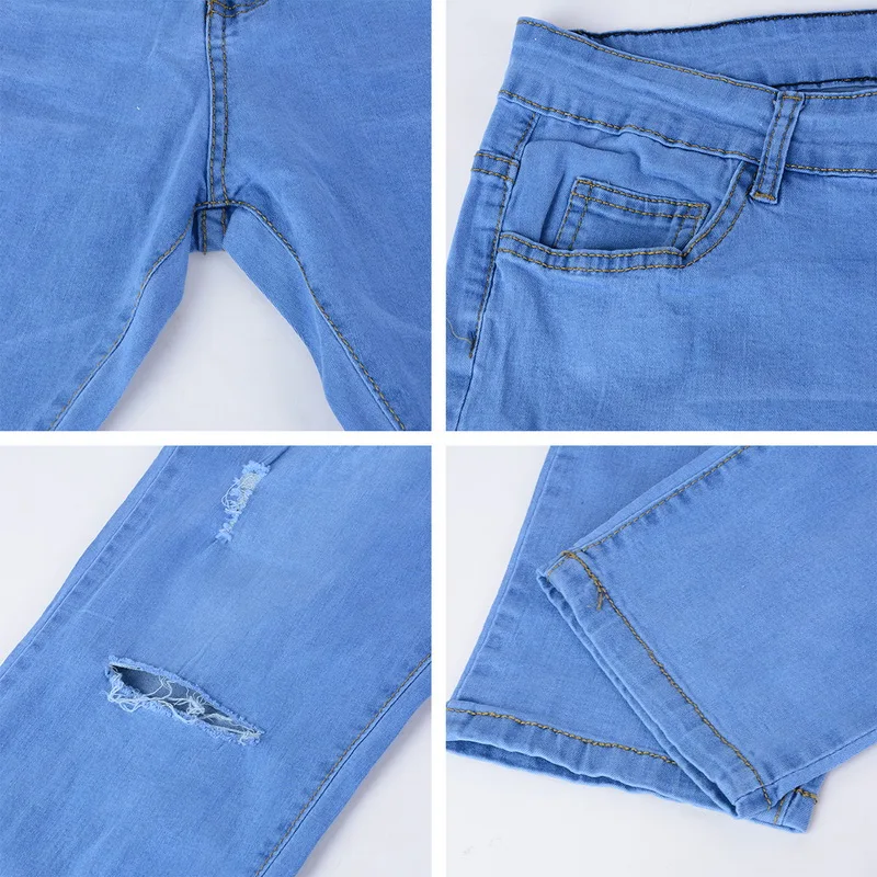 New Men Ripped holes jeans Casual Black Blue Skinny slim Fit Denim Pants Biker Hip Hop Jeans with sexy Holel Denim Pants
New Men Ripped holes jeans Casual Black Blue Skinny slim Fit Denim Pants Biker Hip Hop Jeans with sexy Holel Denim Pants