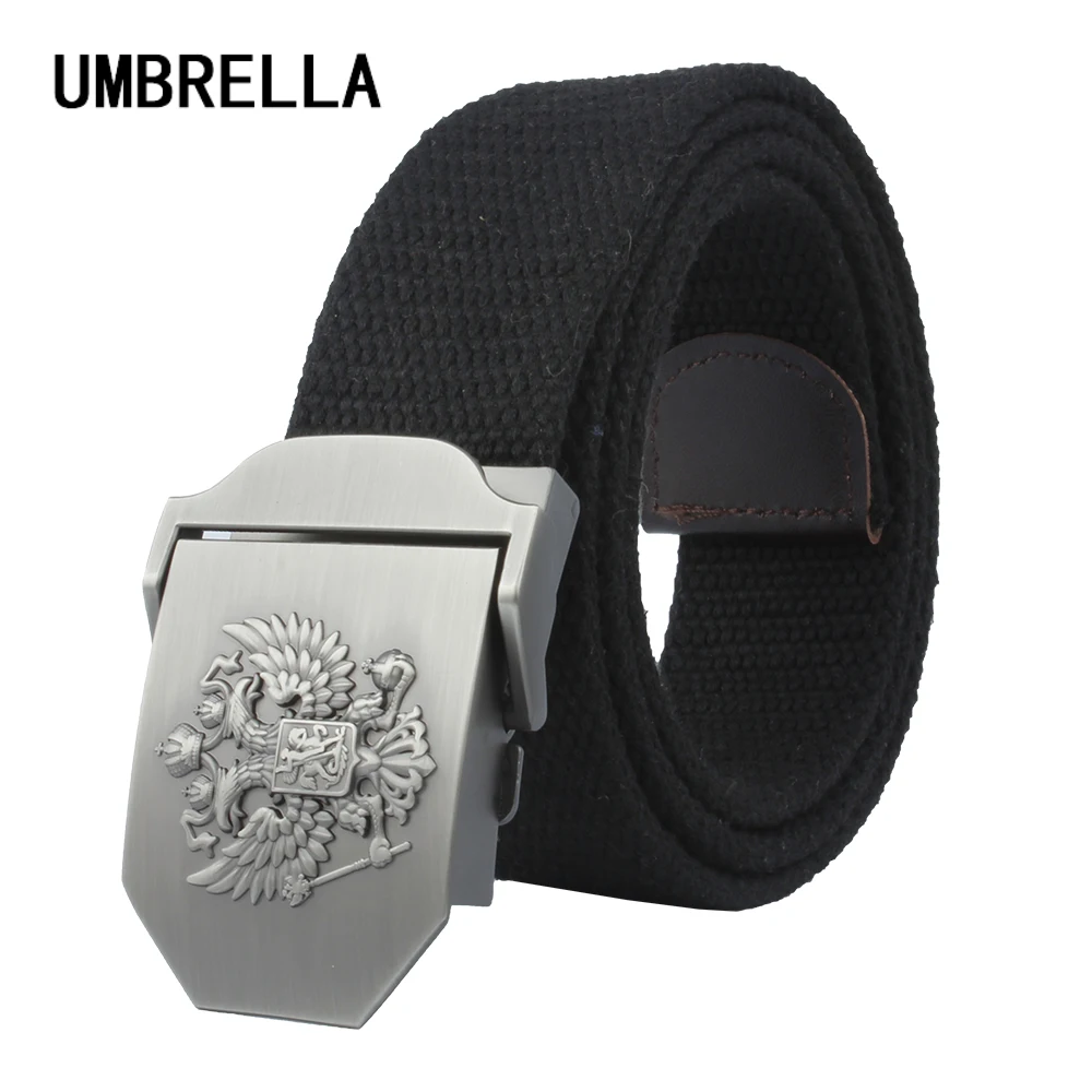 

UMBRELLA Official Authentic Outdoor Canvas Belt Russia National Emblem Pattern Metal High-strength Alloy Belt Buckle Men's Belt