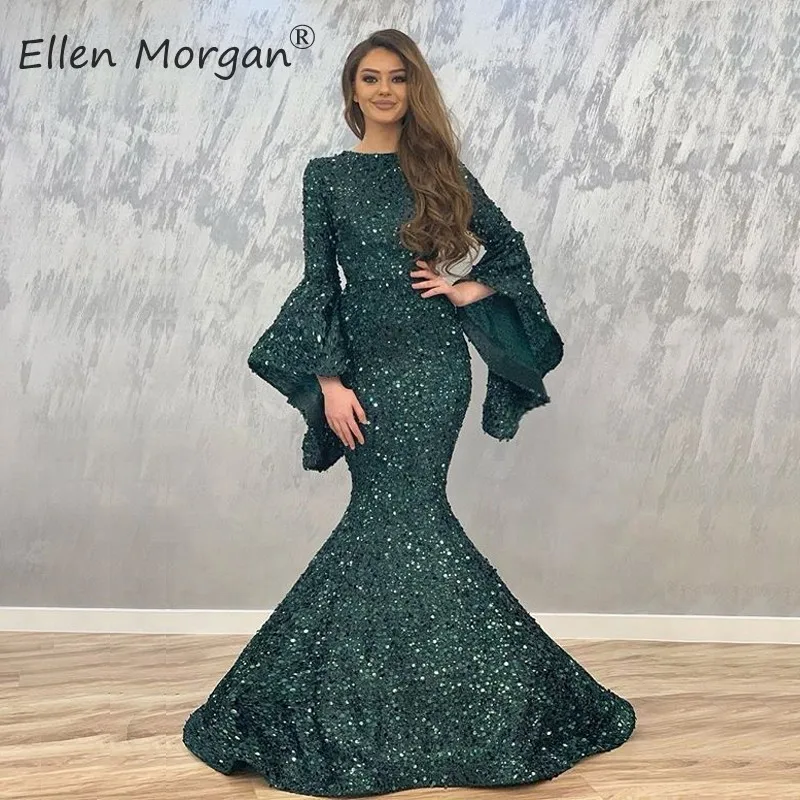 Saudi Arabia Mermaid Evening Dresses 2020 Dubai Kaftan Sequined Long Sleeves Muslim Party Gowns for Women Wear 
Saudi Arabia Mermaid Evening Dresses 2020 Dubai Kaftan Sequined Long Sleeves Muslim Party Gowns for Women Wear