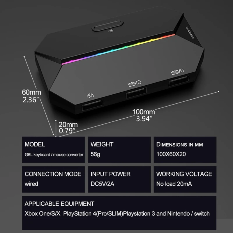 Durable Function Mouse and Keyboard Converter USB Connect Adapter Compatible with PS4 PS3 X box One X box S Switch Lite
Durable Function Mouse and Keyboard Converter USB Connect Adapter Compatible with PS4 PS3 X box One X box S Switch Lite