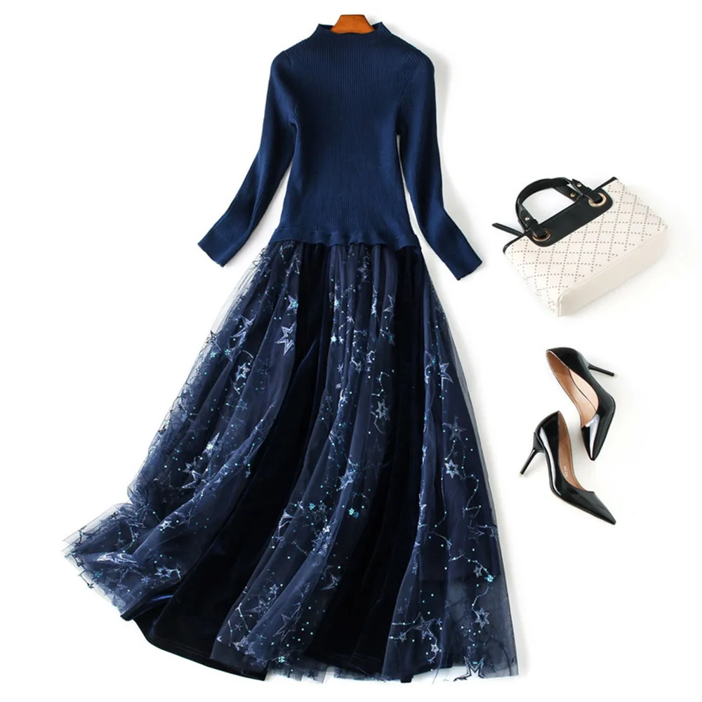 Women Dresses Dark Korean Clothing Fashion 2021 Autumn Winter Knitted Long Sleeve Female Midi Party One Piece Ladies Clothes
Women Dresses Dark Korean Clothing Fashion 2021 Autumn Winter Knitted Long Sleeve Female Midi Party One Piece Ladies Clothes