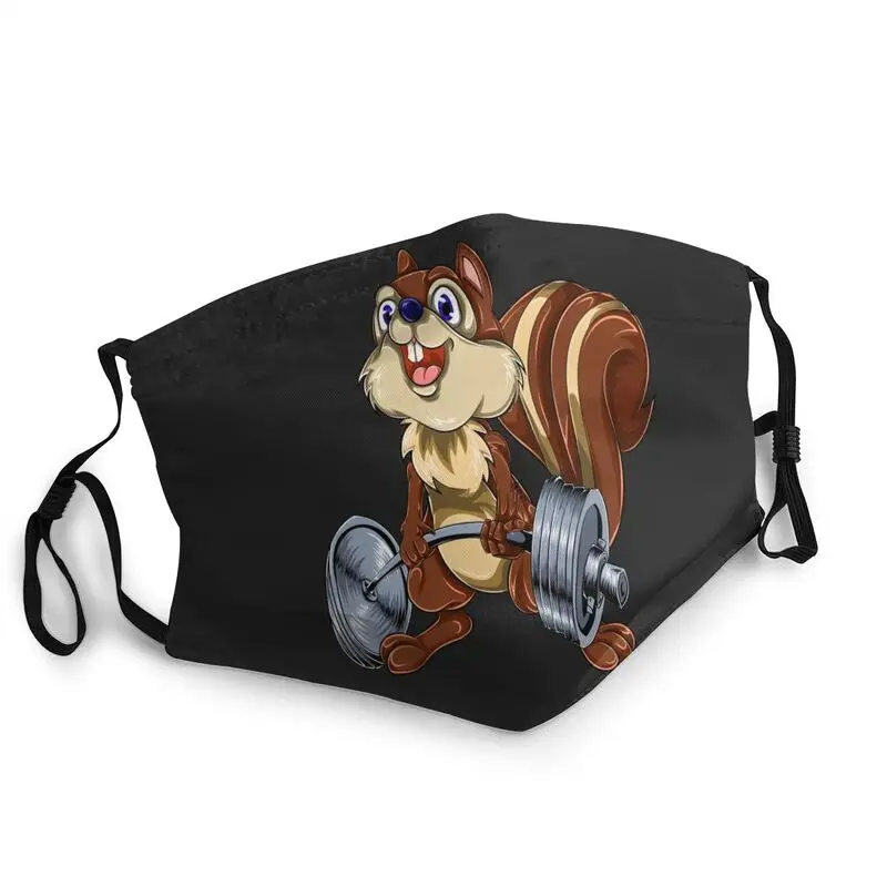 

Athlete Deadlift Squirrel Washable Adult Animal Cartoon Mouth Face Mask Anti Haze Dustproof Protection Cover Respirator Muffle