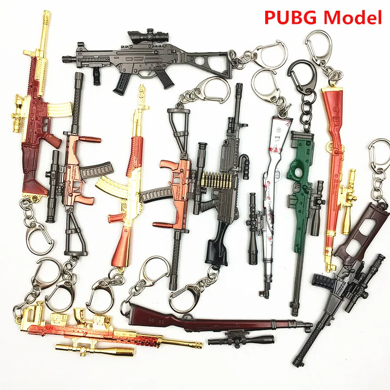 

wholesale Game PUBG Keychain Gun AWM 98K SKS Game Fans 3D Key Chains Ring Glitter Llaveros For PUBG Metal Chaveiro