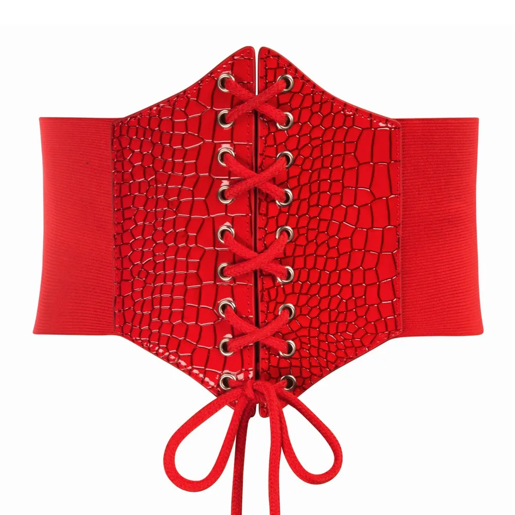 Women Lace-up Corset Belt Ladies 12cm Stretchy Waistband Cincher Retro Punk Gothic Girls Metal Buckle Stretchy Waist Belt
Women Lace-up Corset Belt Ladies 12cm Stretchy Waistband Cincher Retro Punk Gothic Girls Metal Buckle Stretchy Waist Belt