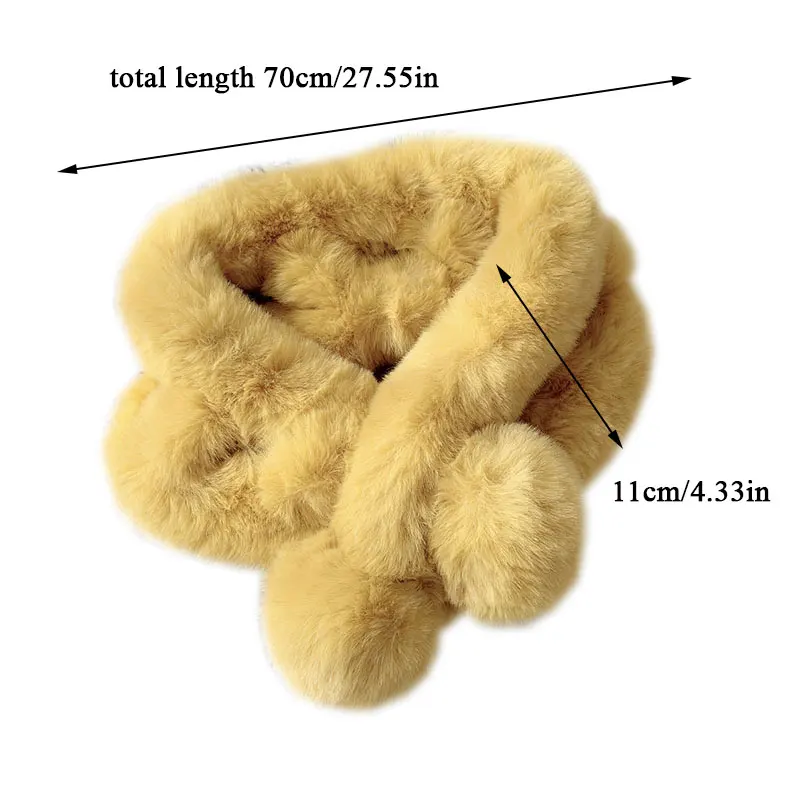 Double Ball Warm Thicken Scarves Women Sweet Solid Color Thicken Fur Soft Furry Shawl Plush Scarf Faux Fur Collar Scarf
Double Ball Warm Thicken Scarves Women Sweet Solid Color Thicken Fur Soft Furry Shawl Plush Scarf Faux Fur Collar Scarf