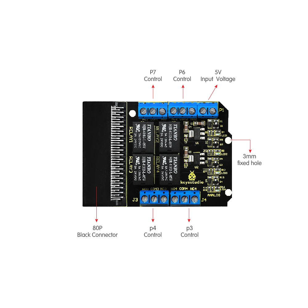 Keyestudio BBC Micro bit Relay Breakout Board for micro bit
Keyestudio BBC Micro bit Relay Breakout Board for micro bit