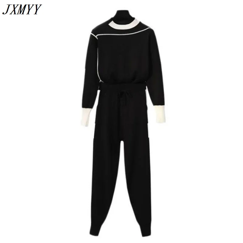 2020 Autumn Runway 2 Pieces Set Knitted Long Sleeve Pullovers Sweater Casual Patchwork Knit Jumper Tops and Pants Suits
2020 Autumn Runway 2 Pieces Set Knitted Long Sleeve Pullovers Sweater Casual Patchwork Knit Jumper Tops and Pants Suits