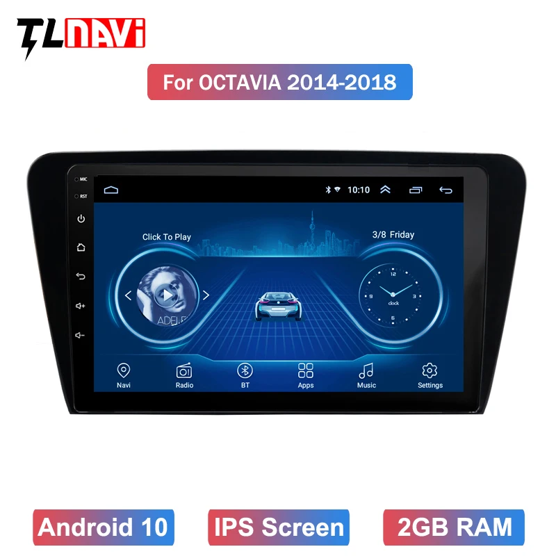 10 1 дюймов для 1skoda octavia 2014 2018 android full touch автомобильный dvd Мультимедиа gps