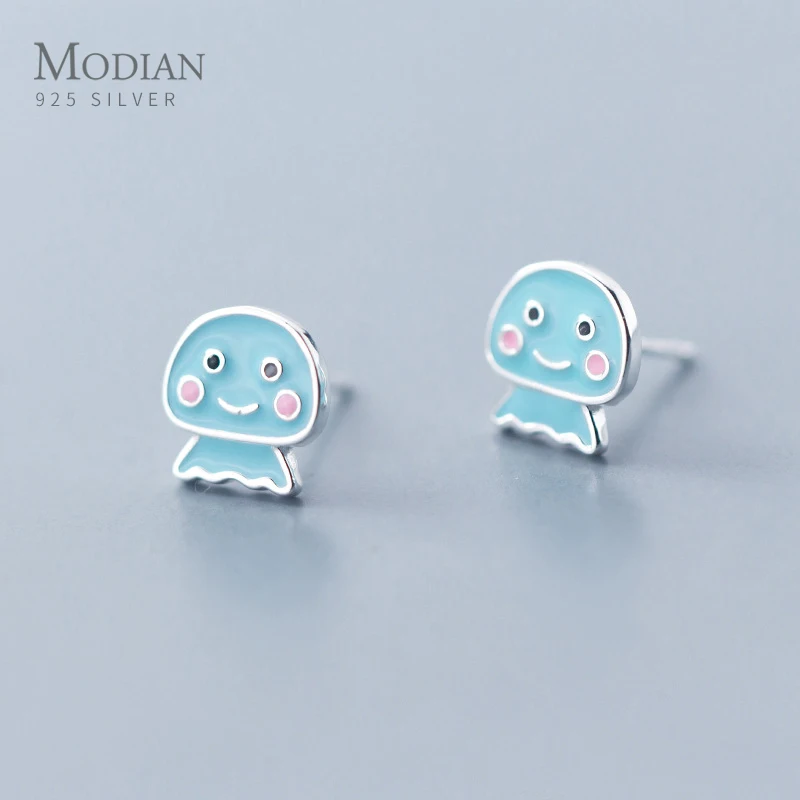 MODIAN Bule Enamel Cute Little Octopus Ear Studs for Women Pure 925 Sterling Silver Animal Stud Earring Fine Jewelry Kids Gift
MODIAN Bule Enamel Cute Little Octopus Ear Studs for Women Pure 925 Sterling Silver Animal Stud Earring Fine Jewelry Kids Gift