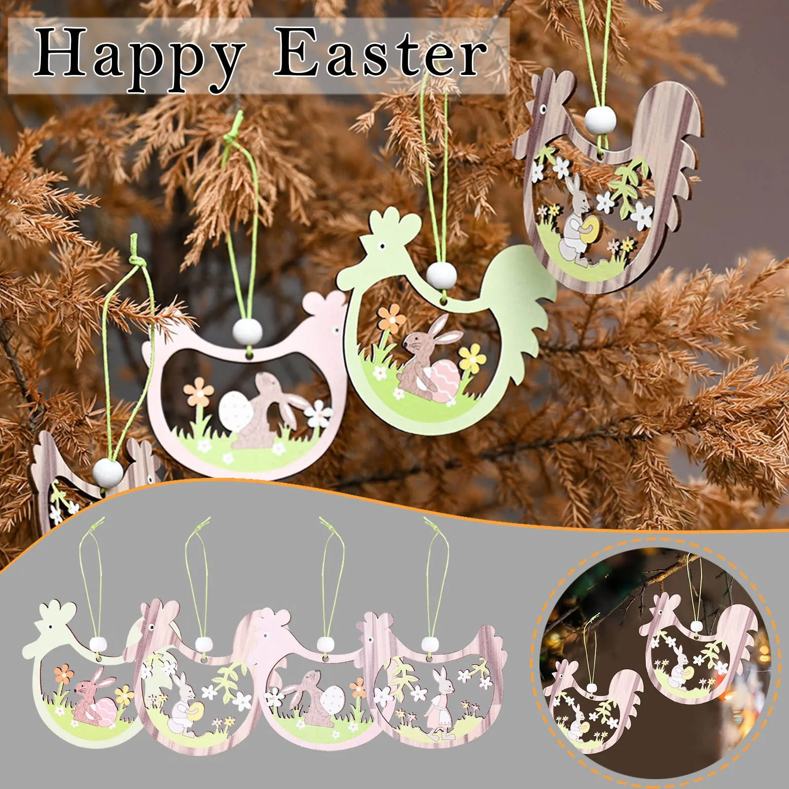 4PCS/Set Happy Easter Pendants Wall Decor Wooden Easter Hanging Ornaments Easter Decorations for Home Cute Rabbit DIY Crafts L*5
4PCS/Set Happy Easter Pendants Wall Decor Wooden Easter Hanging Ornaments Easter Decorations for Home Cute Rabbit DIY Crafts L*5
