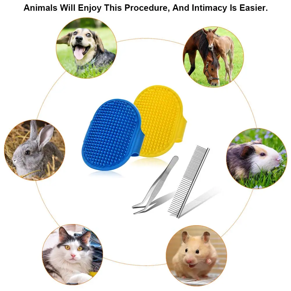 4PCS Upgraded Dog Grooming Brush and Comb Set, Shedding and Grooming Comb, Pet Bath Brush for Dogs & Cats With Long Short Hair
4PCS Upgraded Dog Grooming Brush and Comb Set, Shedding and Grooming Comb, Pet Bath Brush for Dogs & Cats With Long Short Hair