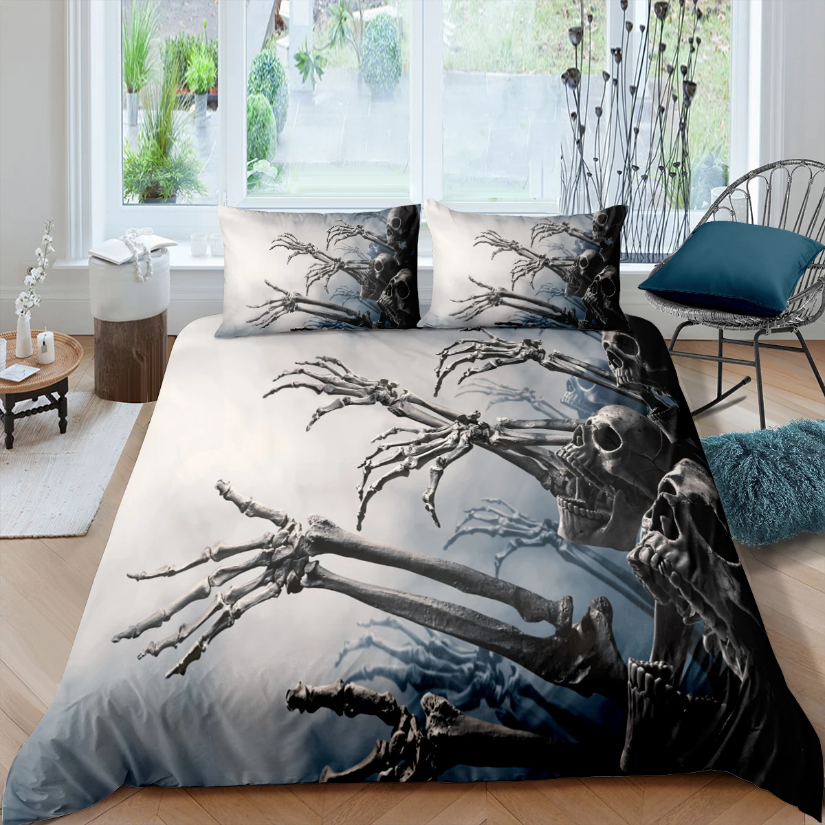 Skull Pattern Bedding Set Scream Skull Duvet Cover With Pillowcases Twin Full Queen King Size Bedclothes 2/3pcs Home Textile
Skull Pattern Bedding Set Scream Skull Duvet Cover With Pillowcases Twin Full Queen King Size Bedclothes 2/3pcs Home Textile