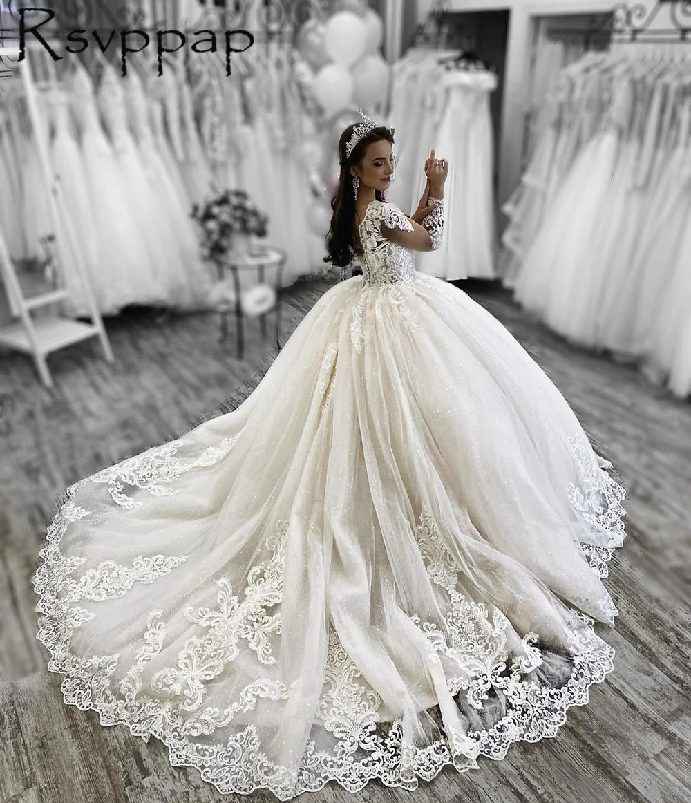 Puffy Ball Gown White Long Wedding Dresses 2021 Vintage Beaded Lace Long Sleeves Bridal Wedding Gowns vestidos de novia
Puffy Ball Gown White Long Wedding Dresses 2021 Vintage Beaded Lace Long Sleeves Bridal Wedding Gowns vestidos de novia