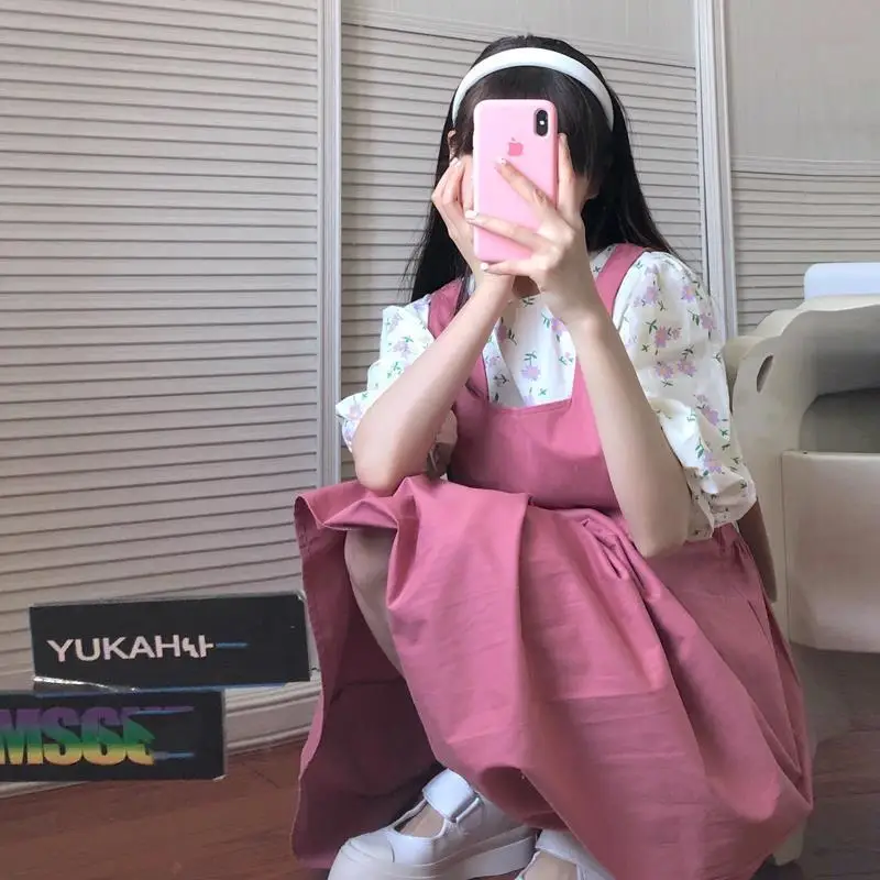Summer Strap Dress Women Sweet Pink Dress Midi Korean Kawaii Casual Dresses Harajuku Girl Lolita Cute Simple Dresses Robe Femme
Summer Strap Dress Women Sweet Pink Dress Midi Korean Kawaii Casual Dresses Harajuku Girl Lolita Cute Simple Dresses Robe Femme