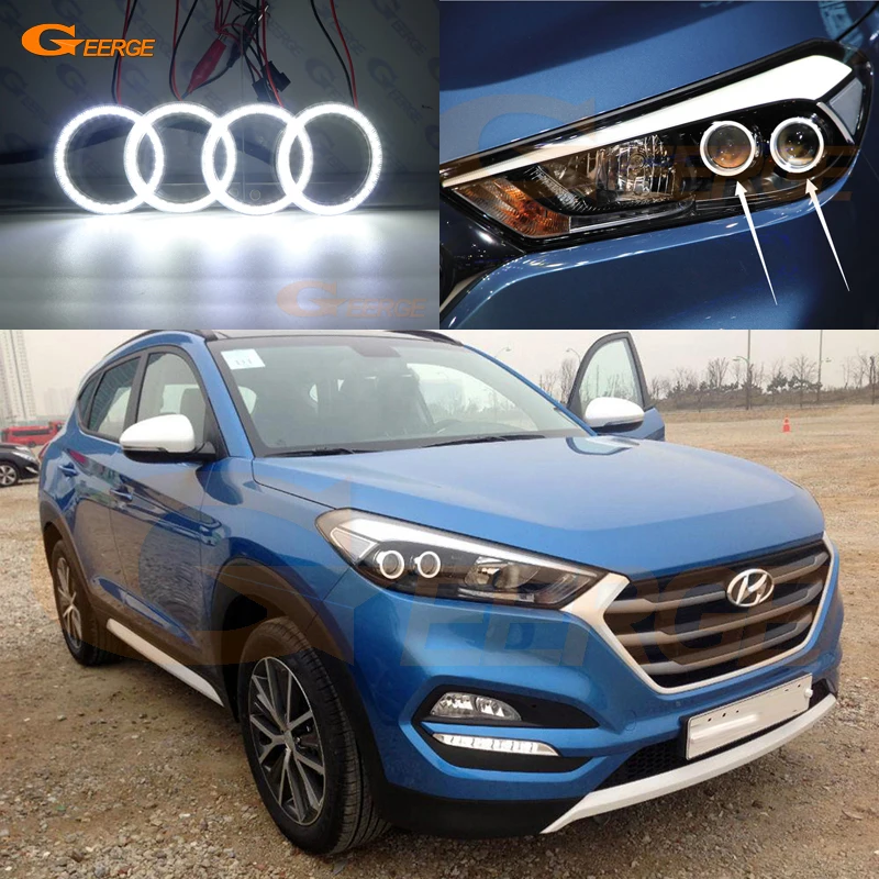 Для Hyundai Tucson TL 2015 2016 2017 2018 ультра яркий SMD светодиодный комплект колец ангельские