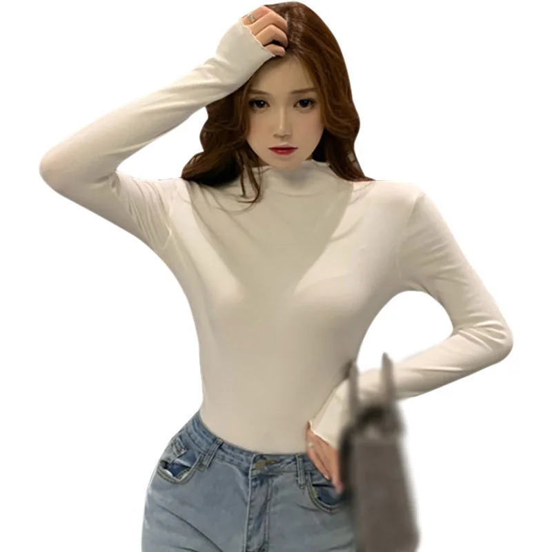 Tshirt For Women 2020 New Tight-Fitting High Collar Bottoming t Shirt All-Match Solid Color Vetements Femmes Spring\Autumn Top
Tshirt For Women 2020 New Tight-Fitting High Collar Bottoming t Shirt All-Match Solid Color Vetements Femmes Spring\Autumn Top