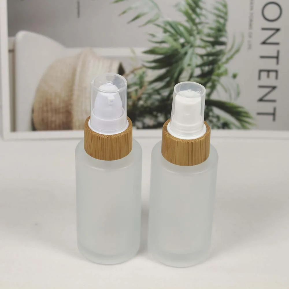 40ml frosted glass spray bottle cosmetic eco-friendly wood grain bamboo cover lotion pump packaging container
40ml frosted glass spray bottle cosmetic eco-friendly wood grain bamboo cover lotion pump packaging container