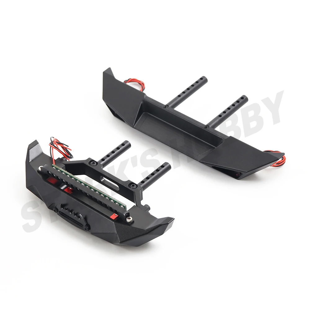 

Add Weight Metal Front Rear Bumper with LED Lights for 1/10 RC Crawler TRX4 Axial SCX10 90046 90047 Upgrade Parts