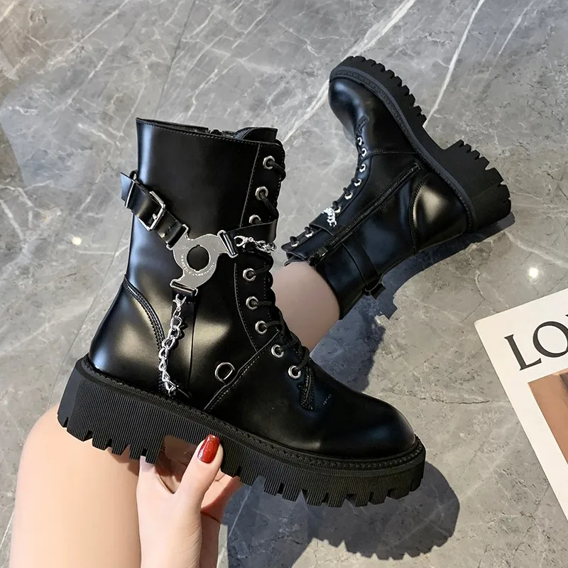 Autumn New Women's Motorcycle Boots Lace Up Ankle Boots Thick Heel Boots Motorcycle Outdoor Non-slip Comfortable Casual Boots 
Autumn New Women's Motorcycle Boots Lace Up Ankle Boots Thick Heel Boots Motorcycle Outdoor Non-slip Comfortable Casual Boots