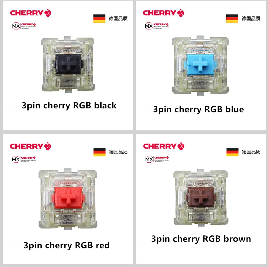Оригинальные Cherry MX механическая клавиатура переключателя Красный черный синий