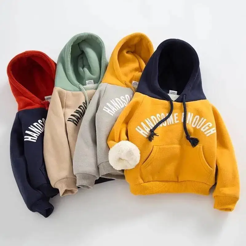 2021 Winter Coat Kids Boys Girls Hooded Clothes Double-layer Plus Velvet Baby Hoodie Letter Sweatshirt Fleece Tops Clothing
2021 Winter Coat Kids Boys Girls Hooded Clothes Double-layer Plus Velvet Baby Hoodie Letter Sweatshirt Fleece Tops Clothing