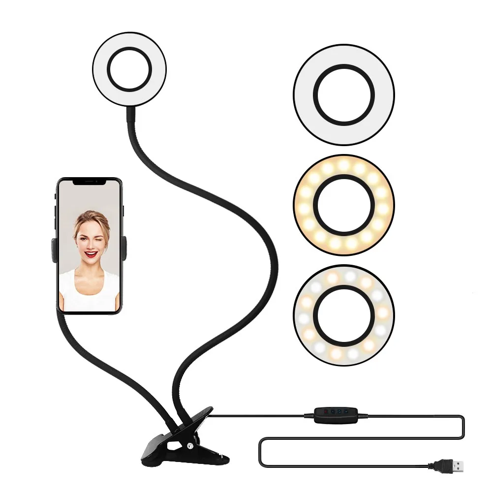 LED Ring Light Desktop Ring Lamps Shooting Studio Light with Phone Holder Clip for Phone Selfie Youtube Video Photo Makeup
LED Ring Light Desktop Ring Lamps Shooting Studio Light with Phone Holder Clip for Phone Selfie Youtube Video Photo Makeup
