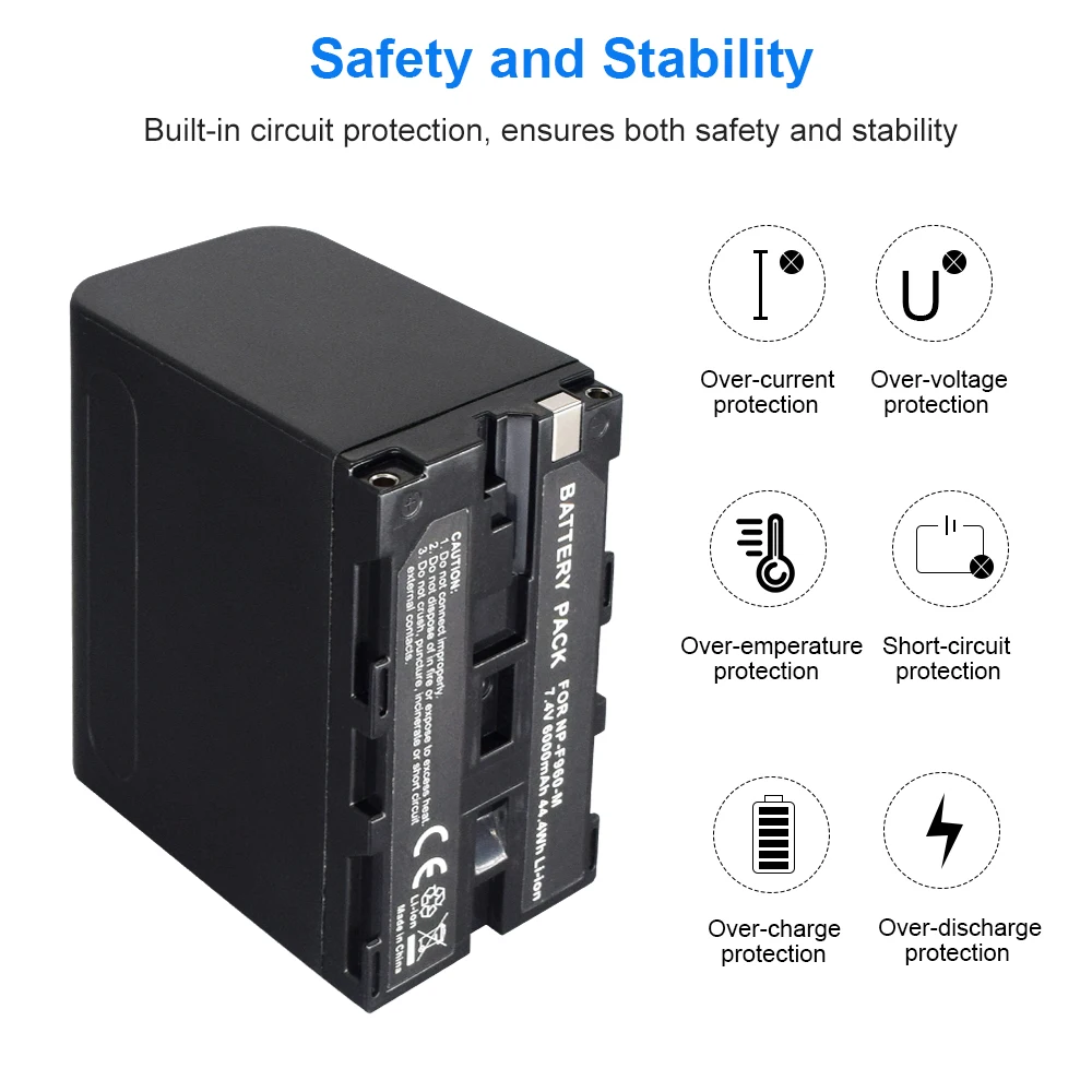 PALO 6000mAh NP-F970 NP-F960 F960 F970 Battery with USB Charge Output for Sony NP F960 F970 F550 F750 F770 MC1500C DCR-SC100
PALO 6000mAh NP-F970 NP-F960 F960 F970 Battery with USB Charge Output for Sony NP F960 F970 F550 F750 F770 MC1500C DCR-SC100