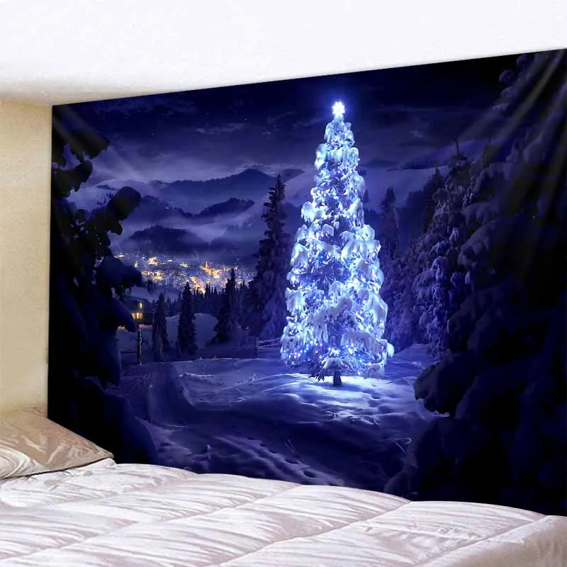 Christmas snow scene Christmas tree tapestry wall hanging Santa Claus Elk aesthetics room decoration home wall decoration
Christmas snow scene Christmas tree tapestry wall hanging Santa Claus Elk aesthetics room decoration home wall decoration