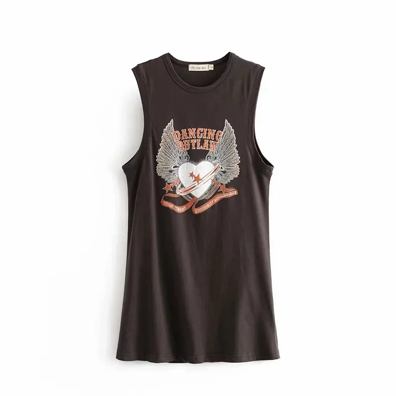 Woman Black And Gray Wings Love Print T-shirt Sleeveless Fashion O Neck Medium Long Vest Top Sunner New Female Chic Top
Woman Black And Gray Wings Love Print T-shirt Sleeveless Fashion O Neck Medium Long Vest Top Sunner New Female Chic Top